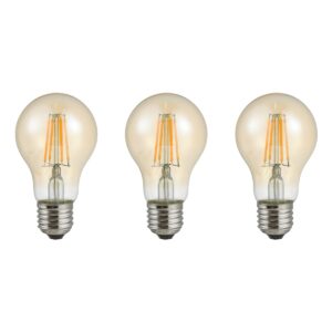 SPL E27 LED Lamp 4W met Dag en Nacht Sensor - Goud - Warm Wit - LED Filament - Amber - Vervangt 45W - 3 Stuks