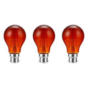 SPL Ba22d LED Lamp 8W Vuur Amber - Dimbaar - Geschikt voor Haardvuren - LED Filament - 3 Stuks