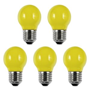 SPL E27 LED Lamp 1W - Geel - LED Filament Mini Globe/Kogel G45 - Feestverlichting - 5 Stuks