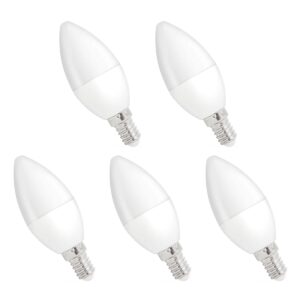 Spectrum Dimbare LED Kaarslamp E14 5W - 230V - 470 Lumen - 3000K Warm wit - Gezellig licht - Dimbaar - Energiezuinig - 5 stuks