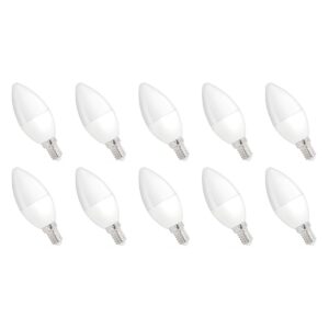 Spectrum Dimbare LED Kaarslamp E14 6W - 230V - 520 Lumen - 6000K Koud wit - Helder daglicht - Dimbaar - Energiezuinig - 10 stuks