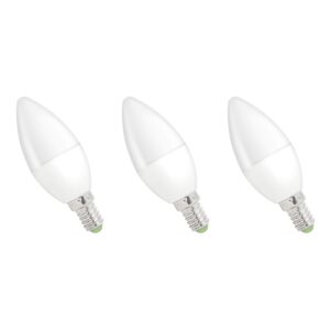 Spectrum LED Kaarslamp E14 1W - 230V - 90 Lumen - 3000K Warm wit - Gezellig licht - Energiezuinig - 3 stuks