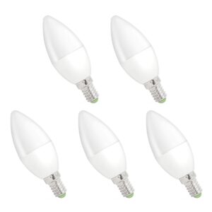 Spectrum LED Kaarslamp E14 1W - 230V - 90 Lumen - 3000K Warm wit - Gezellig licht - Energiezuinig - 5 stuks