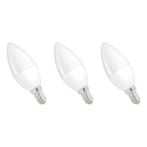 Spectrum LED Kaarslamp E14 1W - 230V - 90 Lumen - 4000K Neutraal Wit - Natuurlijk Licht - Energiezuinig - 3 stuks