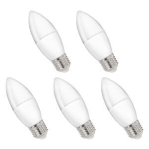 Spectrum LED Kaarslamp E27 1W - 230V - 100 Lumen - 6000K Koud wit - Helder daglicht - Energiezuinig - 5 stuks