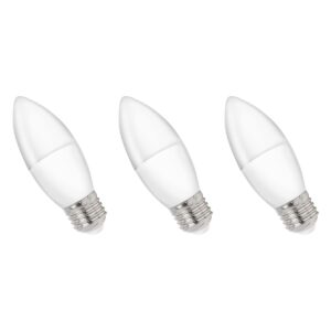 Spectrum LED Kaarslamp E27 8W - 230V - 710 Lumen - 6000K Koud wit - Helder daglicht - Energiezuinig - 3 stuks
