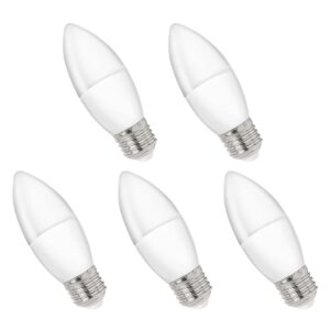 Spectrum LED Kaarslamp E27 8W - 230V - 710 Lumen - 6000K Koud wit - Helder daglicht - Energiezuinig - 5 stuks