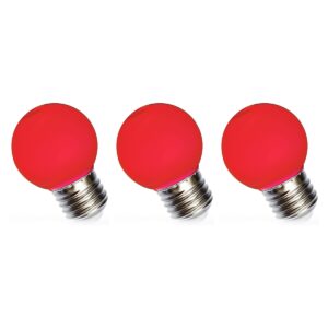 Spectrum LED Kogellamp E27 1W - 230V - 120 Lumen - Energiezuinig - Rood licht - 3 stuks