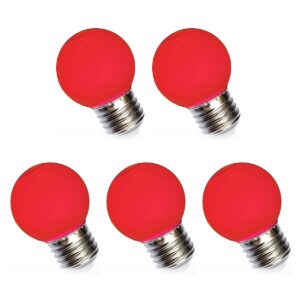 Spectrum LED Kogellamp E27 1W - 230V - 120 Lumen - Energiezuinig - Rood licht - 5 stuks