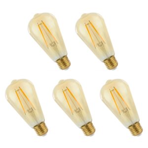 Spectrum LED Lamp E27 4.9W 230V - 490 Lumen - 2400K Warm wit - Gezellig licht - Energiezuinig - 5 stuks
