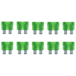 Standaard Auto Steekzekeringen - 30A 32V - Groen  - Geschikt voor Auto/Camper/Boot - Per 10 stuk(s)