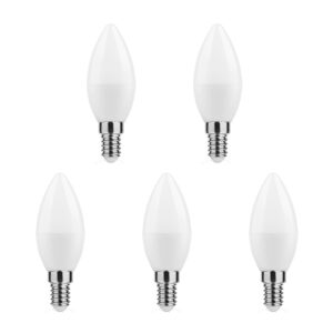 Technik E14 LED Lamp 4.9W - 490lm - 4000K - Neutraal Wit - LED Kaarslamp B35 - Vervangt 45W Halogeen Gloeilamp - 5 stuks