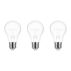 Technik E27 Wolfraam-Gloeilamp Dimbaar 60W - 2700K - Warm Wit - Gloeilamp Globe A55 - 3 stuks