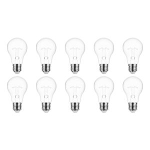 Technik E27 Wolfraam-Gloeilamp Dimbaar 75W - 2700K - Warm Wit - Gloeilamp Globe A55 - 10 stuks