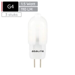 Asalite LED Lamp G4 Fitting - 1.5W = 13W - 110 Lumen - 4000K Neutraal Wit Licht - Niet Dimbaar - Insteeklampje 12V - 3 stuks