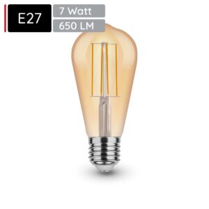 Asalite LED Lamp ST64 E27 Fitting - 7W = 50W - 650 Lumen - 2000K Warm Wit Licht - Niet Dimbaar - 220-240V