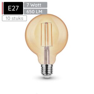 Asalite LED Lamp G95 E27 Fitting - 7W = 50W - 650 Lumen - 2000K Warm Wit Licht - Niet Dimbaar - 220-240V - 10 stuks