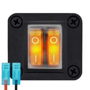 ProRide Wipschakelaar ON-OFF KCD6 - 3 Polig - 250V/16A - Inbouwpaneel 1-voudig - Met kabel en kapje - Oranje indicatielampje