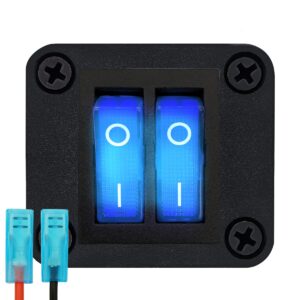 ProRide Wipschakelaar ON-OFF KCD6 - 3 Polig - 250V/16A - Inbouwpaneel 1-voudig - Met aansluitkabel - Blauw indicatielampje