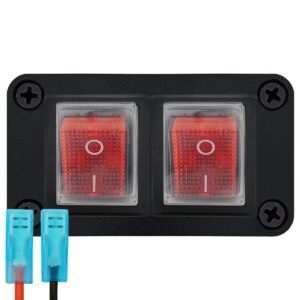 ProRide Wipschakelaar ON-OFF KCD4 - 2 Polig - 250V/16A - Inbouwpaneel 2-voudig - Met kabel en kapje - Rood