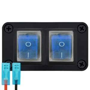 ProRide Wipschakelaar ON-OFF KCD4 - 2 Polig - 250V/16A - Inbouwpaneel 2-voudig - Met kabel en kapje - Blauw