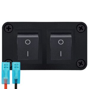 ProRide Wipschakelaar ON-OFF KCD4 - 2 Polig - 250V/16A - Inbouwpaneel 2-voudig - Met aansluitkabel - Zwart