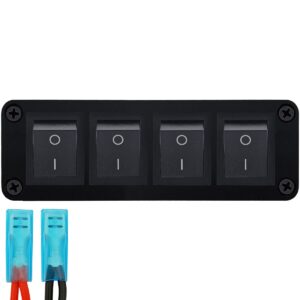 ProRide Wipschakelaar ON-OFF KCD4 - 2 Polig - 250V/16A - Inbouwpaneel 4-voudig - Met aansluitkabel - Zwart