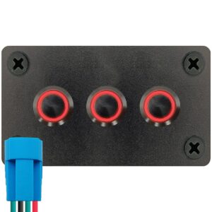 ProRide Metalen Drukschakelaars ON-OFF 12-24V  - 12mm - Drievoudig inbouwpaneel - IP67 - LED indicatie Rood