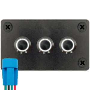 ProRide Metalen Pulsschakelaar 12-24V OFF-(ON) - Drievoudig Inbouwpaneel - 12mm - IP67 - LED indicatie Wit