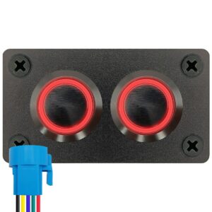 ProRide Metalen pulsschakelaar 12-24V OFF-(ON) - Inbouwpaneel tweevoudig - 22mm - IP67 - LED indicatie Rood