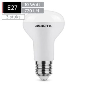 Asalite LED Lamp R63 E27 Fitting - 10W = 50W - 720 Lumen - 4000K Neutraal Wit Licht - Niet Dimbaar - 220-240V - 3 stuks