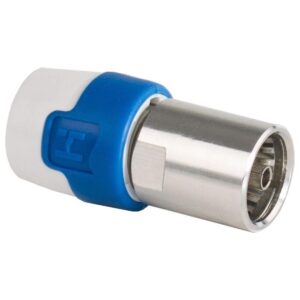 Hirschmann KOK 5 Push-on Coax Connector - Recht - Female - Blauw