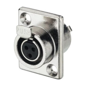 Mini XLR Chassisdeel - 3-pins - Vrouwelijk - Per 1 stuk(s)