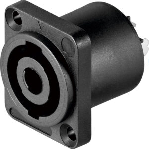 Goobay PA Luidspreker Chassis - Speakon Connector (v) - met soldeercontacten - 4-polig - Zwart