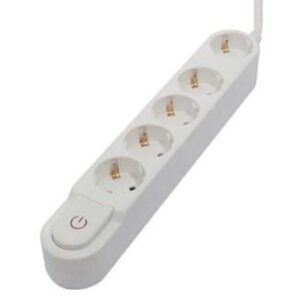 Chacon Stekkerdoos met schakelaar 5-voudig - 3x1,5qmm - 3m - Wit