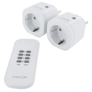 Chacon Mini Aan-Uit Stopcontacten + afstandsbediening - 3000W 230V - 4 Kanaals - Wit