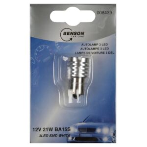 Benson LED Autolamp BA15S 21W 12V - 3 Led's, SMD Wit - 1 stuks