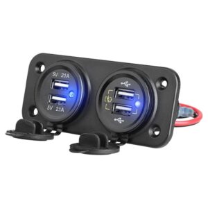 USB stopcontact 10W - 12V/24V - 1x 5V/2.1A, 1x 5V/3.4A - PUSB2-B - Auto/Boot/Camper
