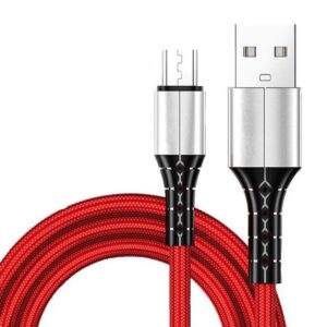 VLTG Nylon Micro USB Kabel - Micro naar USB-A - 1m - MICRO1 - Rood