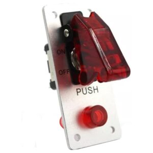 Schakelpaneel met verlichting 12V DC - 1 baans - 95x36mm - Zilver