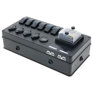 Schakelkast - 6-Weg 12/24V DC - Elektra Control Box- 12/24V - 6x Schakelaars - 3x 12V aansluitingen - 1x2 USB 3.1A 5V