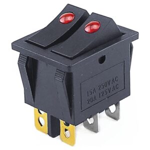 ProRide Wipschakelaar ON/OFF - 28x21x32mm - 6-pins - Dubbel polig - 15A 250V - IRS-606 - Rood