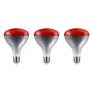 Asalite Infrarood Warmtelamp Rood R125 E27 - 100W - Rode Infraroodlamp - Ø125mm - 3 stuks