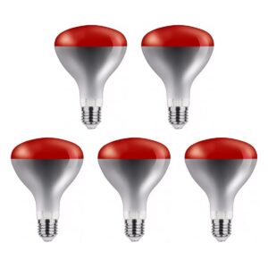 Asalite Infrarood Warmtelamp Rood R125 E27 - 150W - Rode Infraroodlamp - Ø125mm - 5 stuks