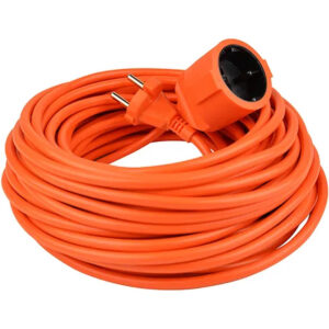 VB Verlengsnoer 20 meter - H05VV-F2 - 2x1.5mm² - Zonder randaarde - IP44 - Oranje