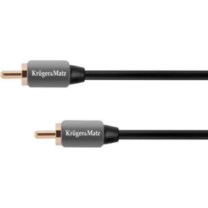 Krüger&Matz Audio Kabel - 1x RCA (m) naar 1x RCA (m) - 1 meter - Zwart