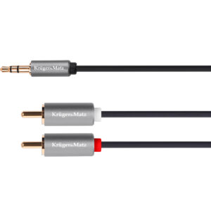 Krüger&Matz Basic Audio Kabel - 3.5mm Jack (m) naar 2x RCA (m) - 3 meter - Zwart
