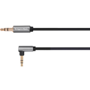 Krüger&Matz Basic Audio Kabel - 3.5mm Jack Recht (m) naar 3.5mm Jack Haaks (m) - 1 meter - Zwart