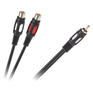 Orbit Electronic Audio Kabel - L/R (RCA) (v) naar 1x RCA (m) - 0.25m - Zwart