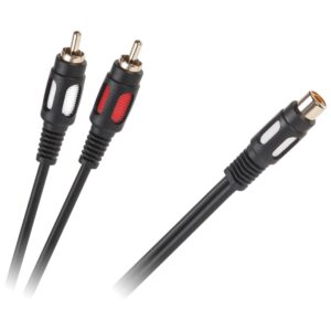Orbit Electronic Audio Kabel - L/R (RCA) (m) naar 1x RCA (v) - 0.25m - Zwart